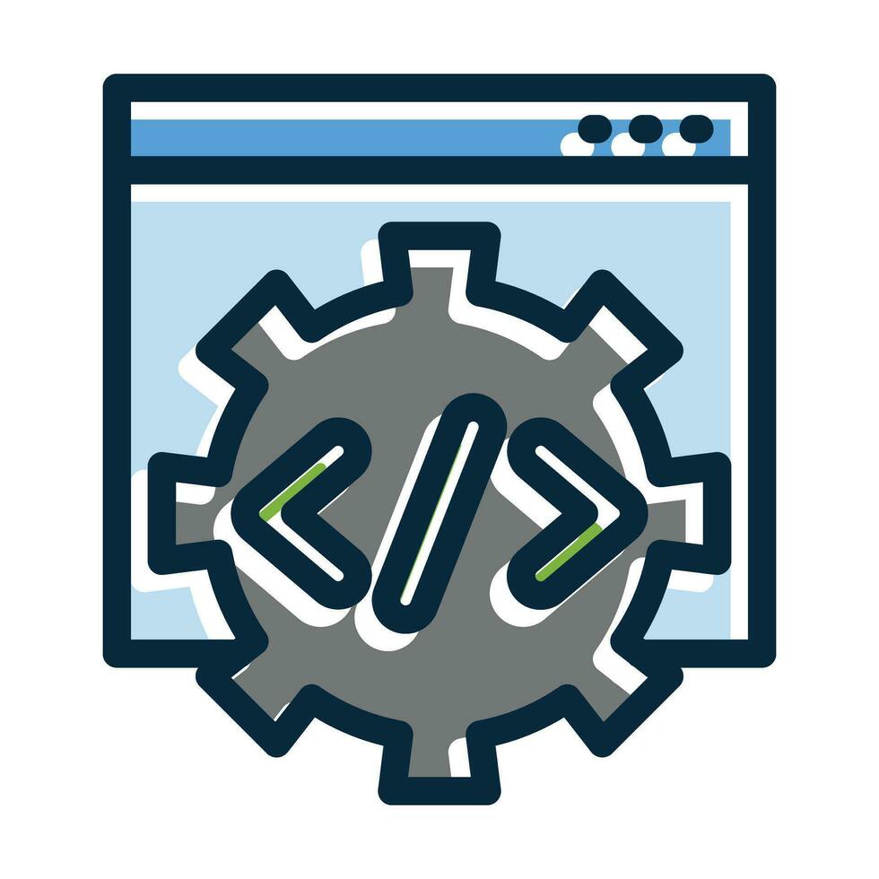 Coding Vector Thick Line Filled Dark Colors