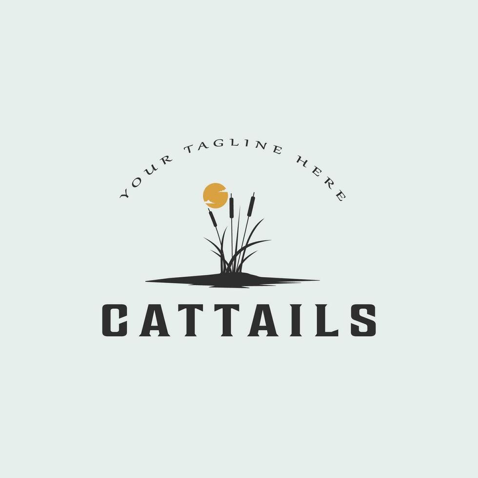 cattails vintage logo vector illustration template design