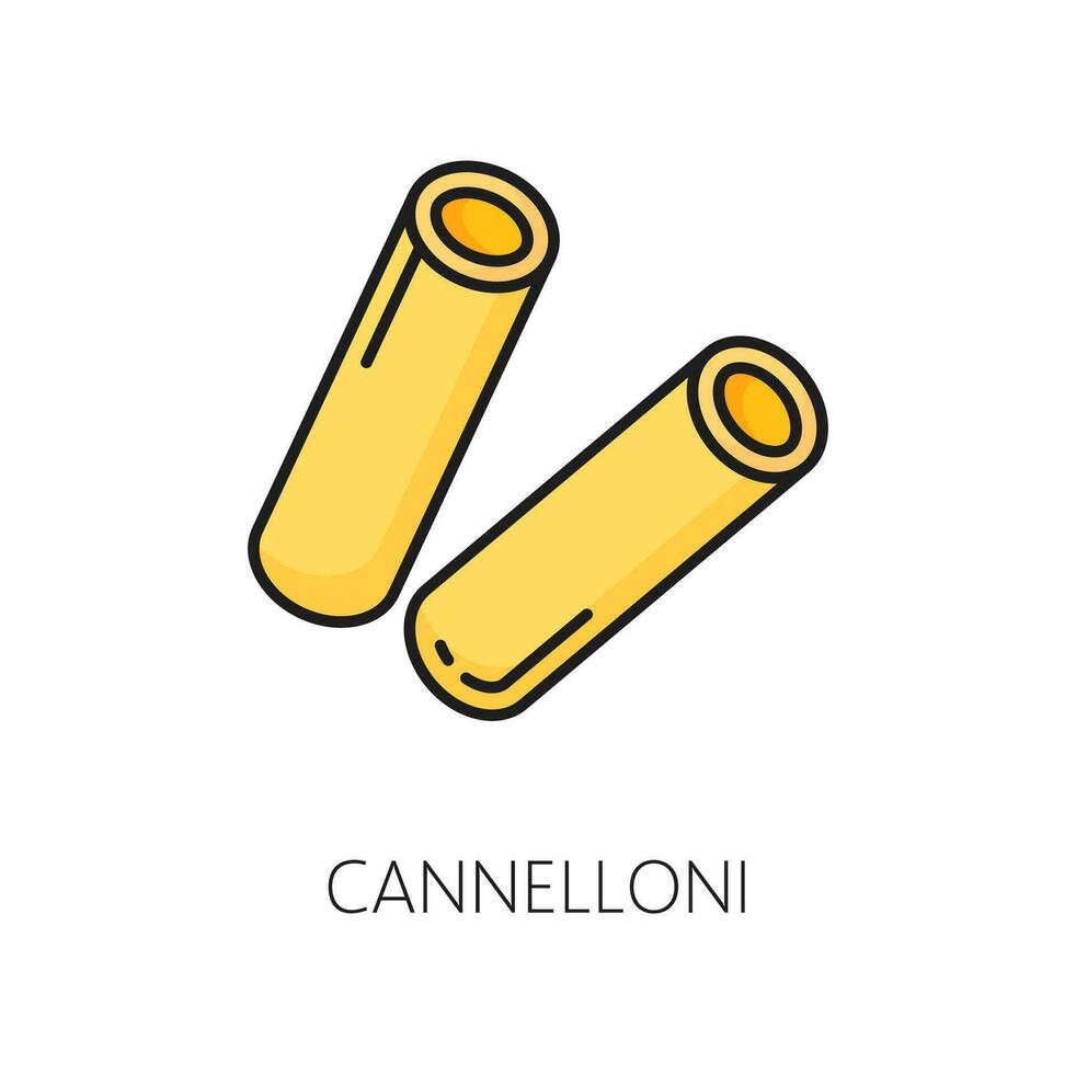 Cannelloni rolls of pasta stuffed with meat vector