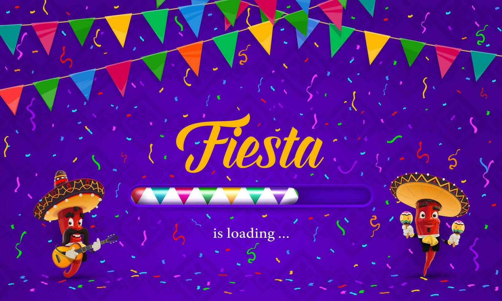 Mexican fiesta holiday party loading banner vector