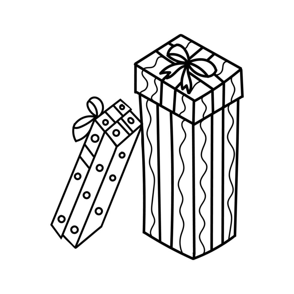 hand drawn doodle present box vector illustration