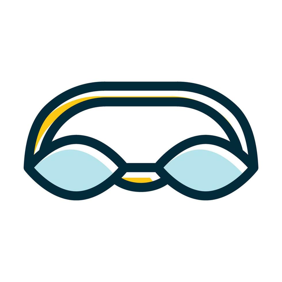 Swimming Glasses Vector Thick Line Filled Dark Colors