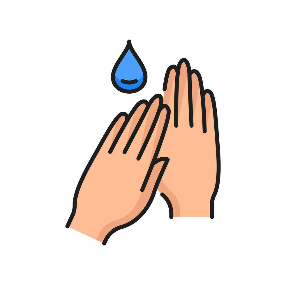 Hand moisturizing lotion skin care line icon vector