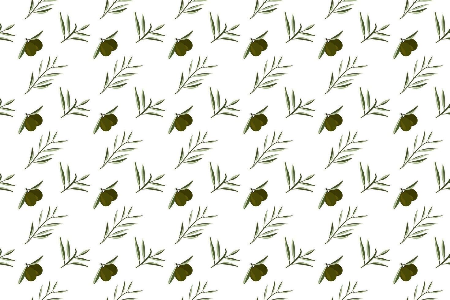 olive and branch herb as seamless pattern background vector