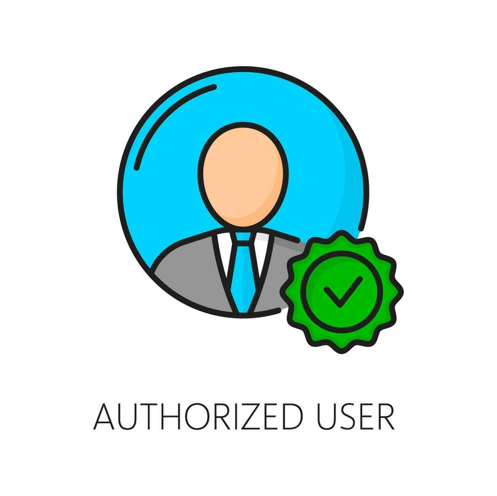 autorizado usuario cms contenido administración sistema icono vector