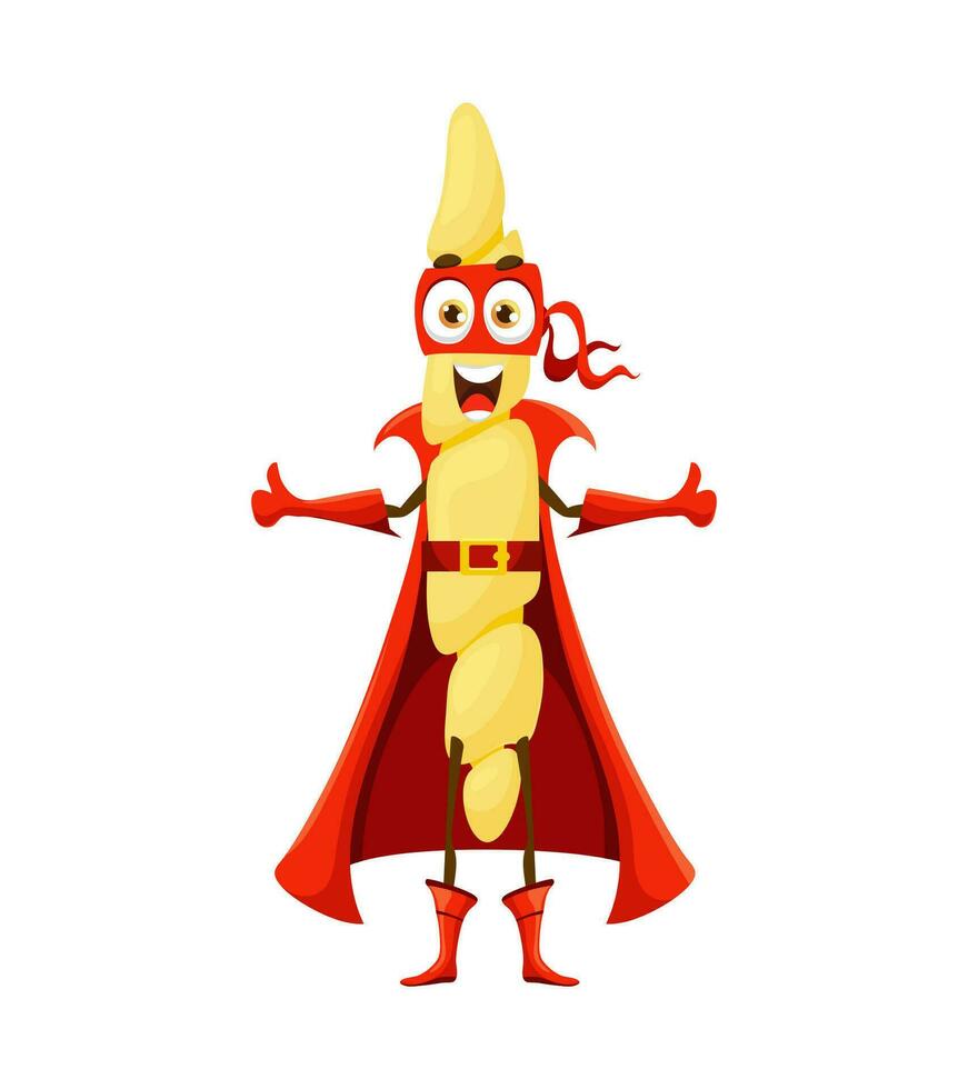 Cartoon gemelli italian pasta food superhero vector
