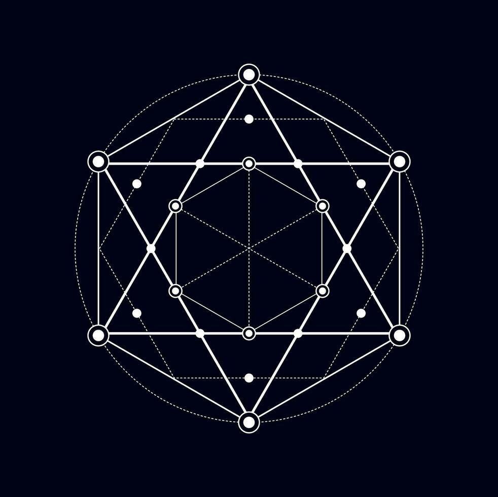 Mystical sacred sign isolate magic geometric shape vector