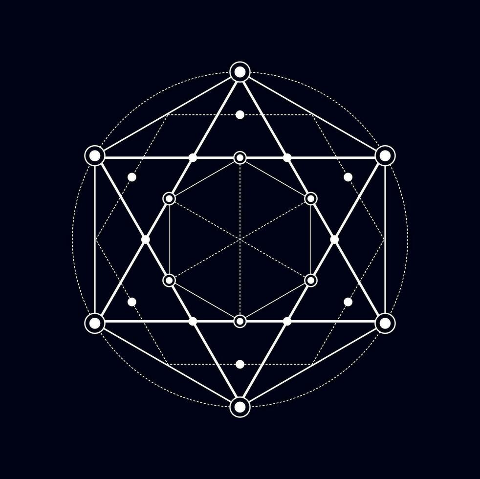 Mystical sacred sign isolate magic geometric shape vector