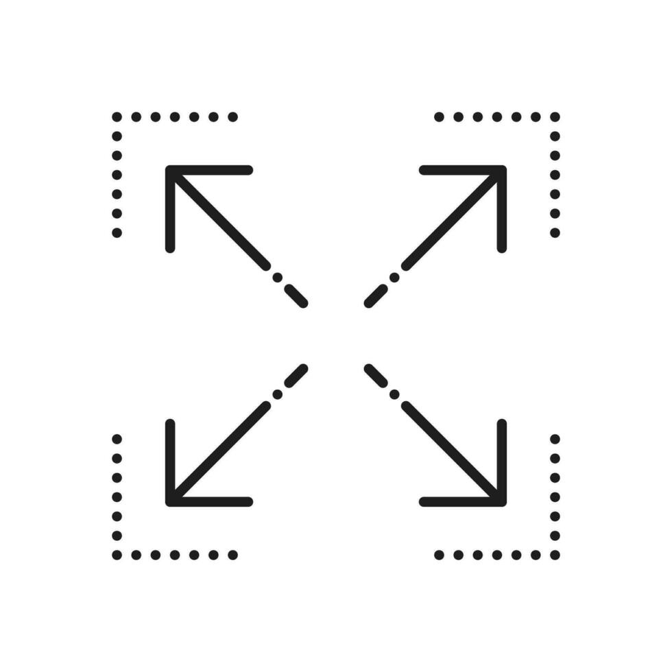 Resize and scale reduce expand zoom symbol outline vector