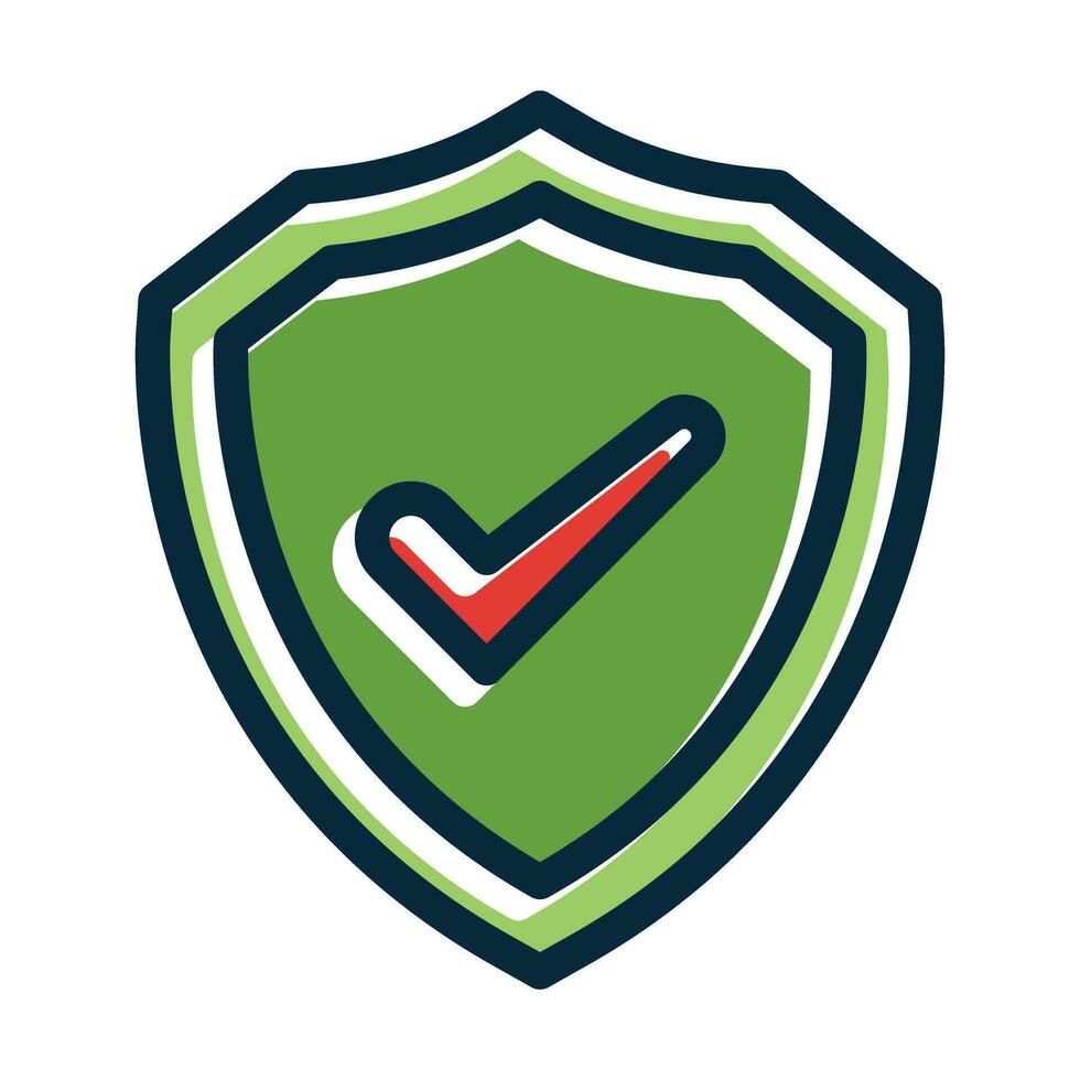 Protection Vector Thick Line Filled Dark Colors