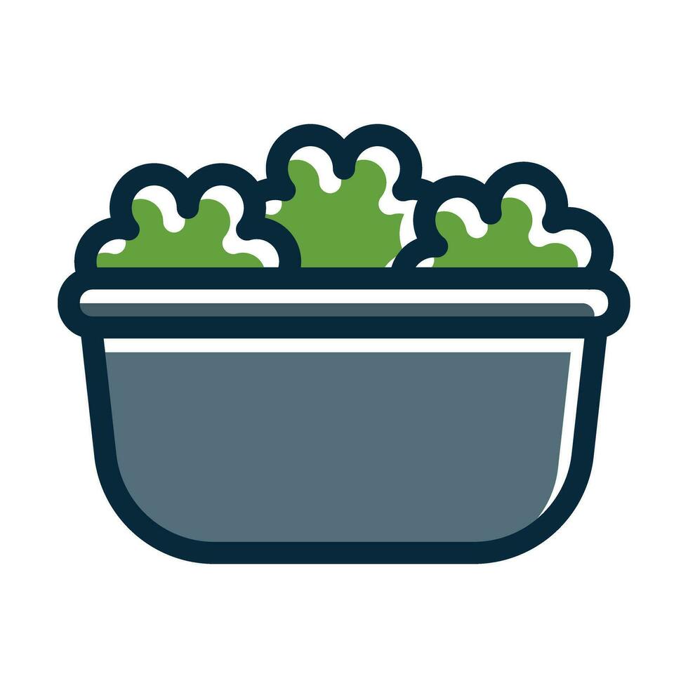 Salad Vector Thick Line Filled Dark Colors