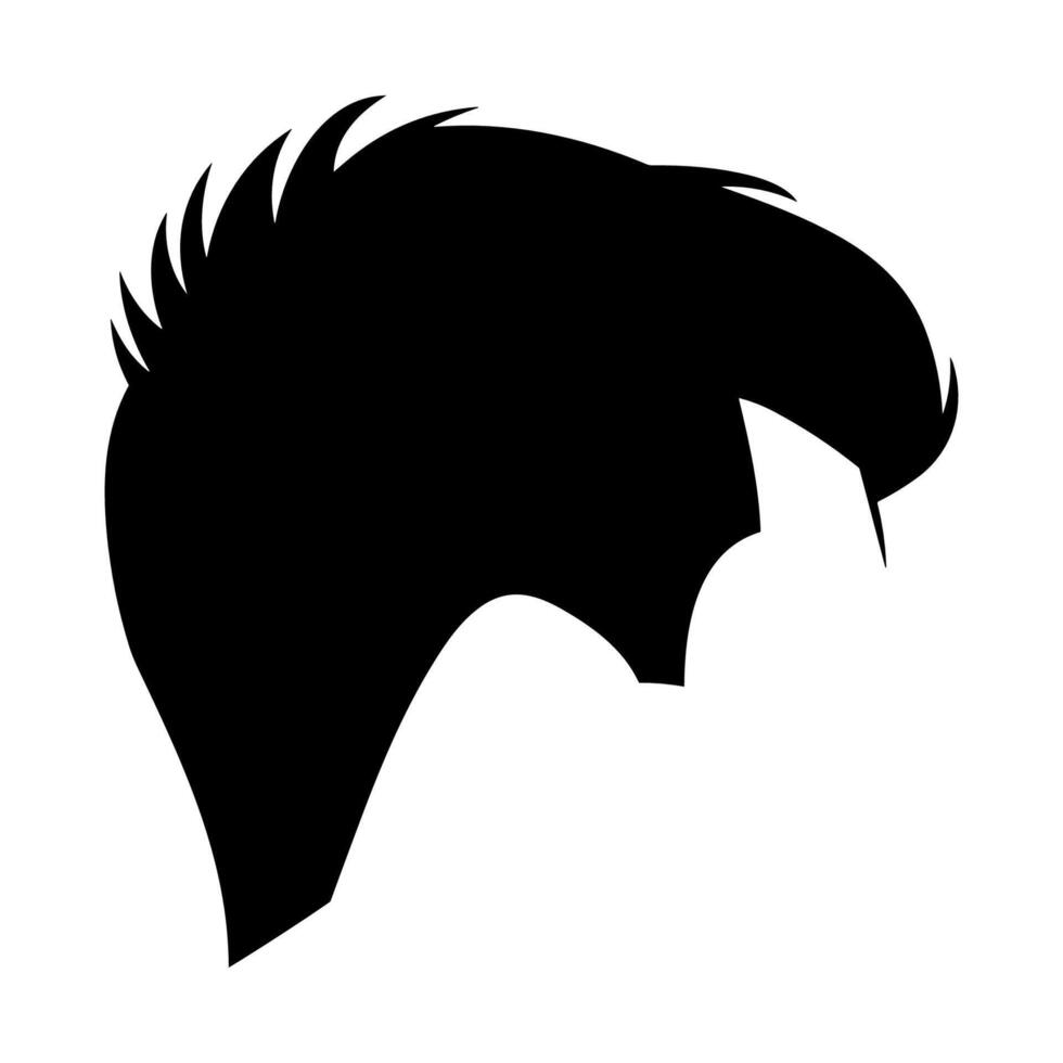 Crew Cut hair Silhouette vector Free, Men hair cut Vector, Crew haircut Vector