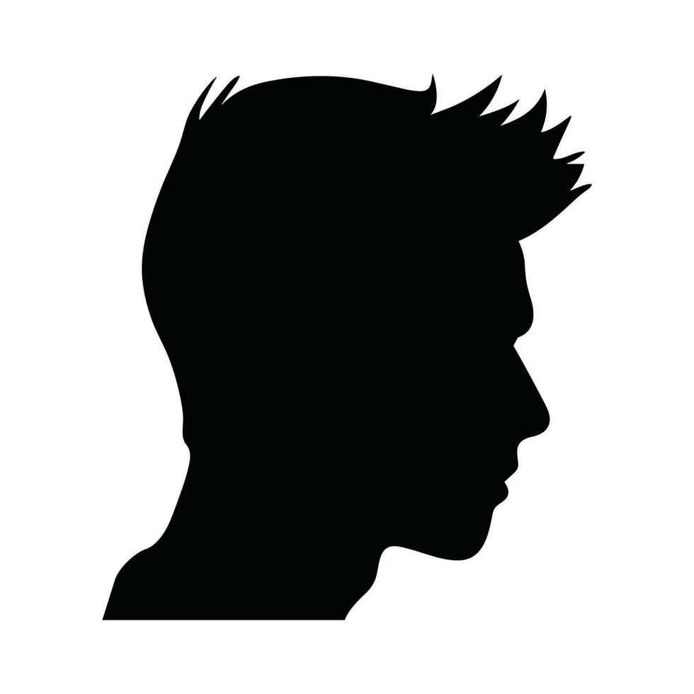 Fade haircut Silhouette clipart, Men hair cut Vector, Trendy stylish Male hairstyle Silhouette vector