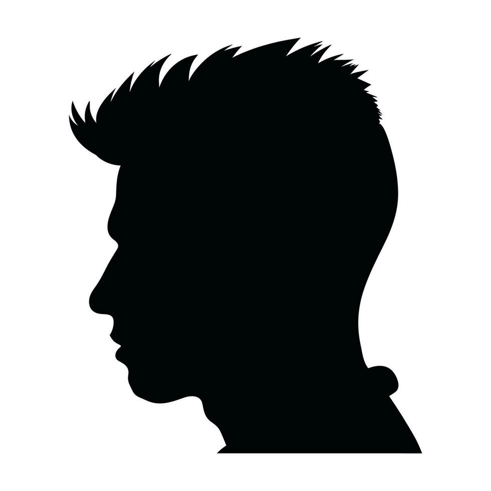 Fade haircut Silhouette clipart, Men hair cut Vector, Trendy stylish Male hairstyle Silhouette vector