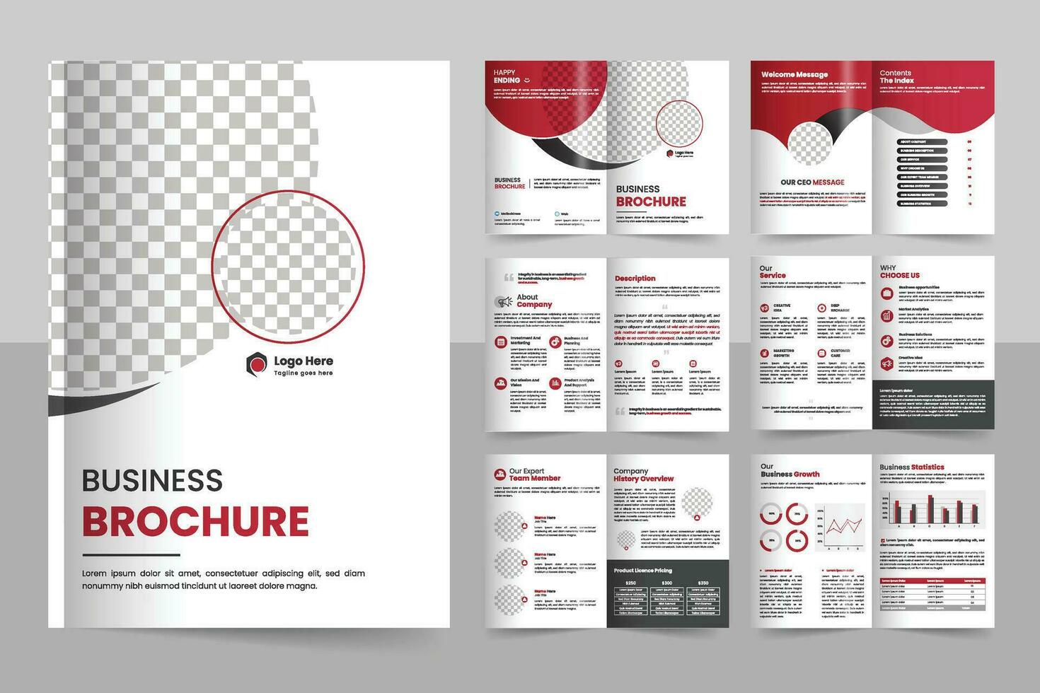 Vector new minimal company profile brochure pages design brochure cover page template