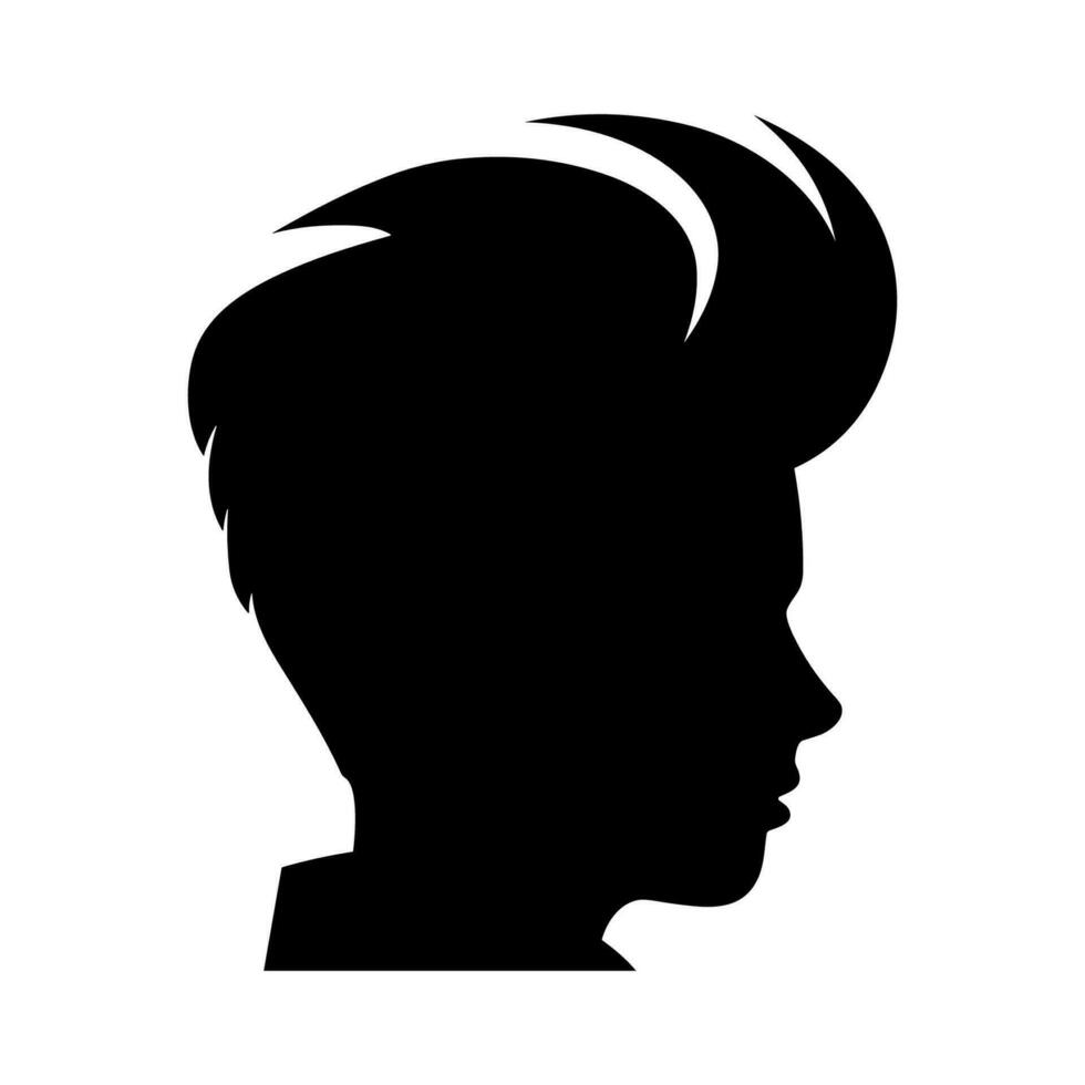 copete Corte de pelo silueta clipart, hombres pelo cortar vector, de moda elegante masculino peinado silueta vector