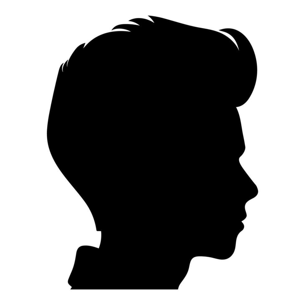 Pompadour haircut Silhouette clipart, Men hair cut Vector, Trendy stylish Male hairstyle Silhouette vector