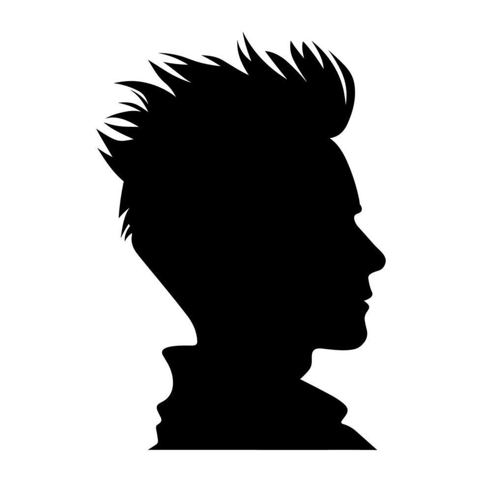 Quiff haircut Silhouette clipart, Men hair cut Vector, Trendy stylish Male hairstyle Silhouette vector