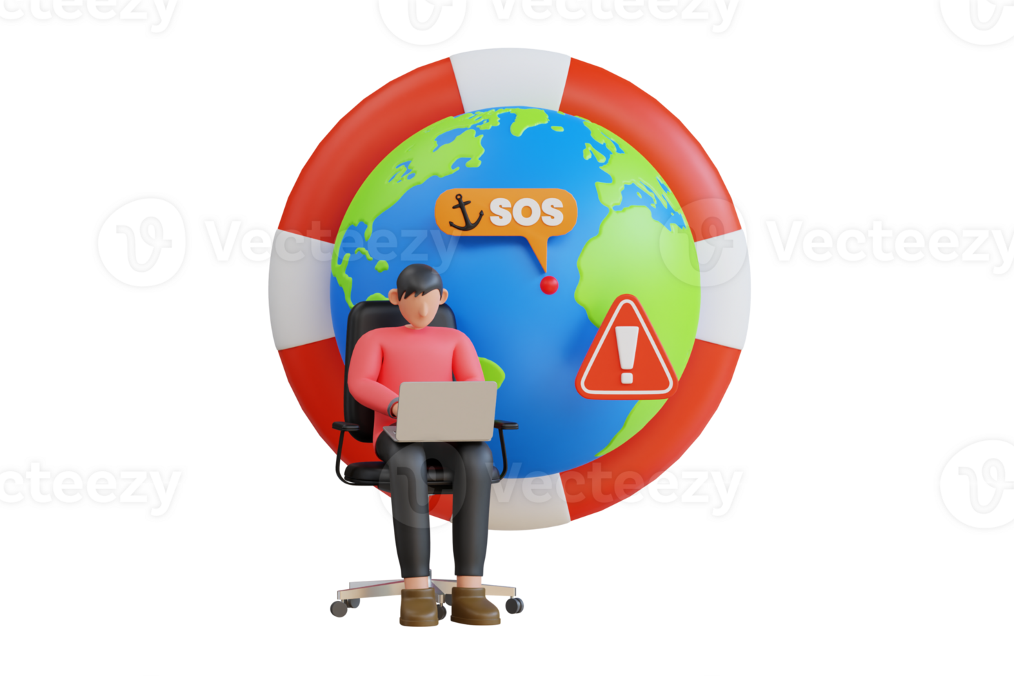 3d illustration of SOS emergency call via satellite. SOS emergency 3d illustration png