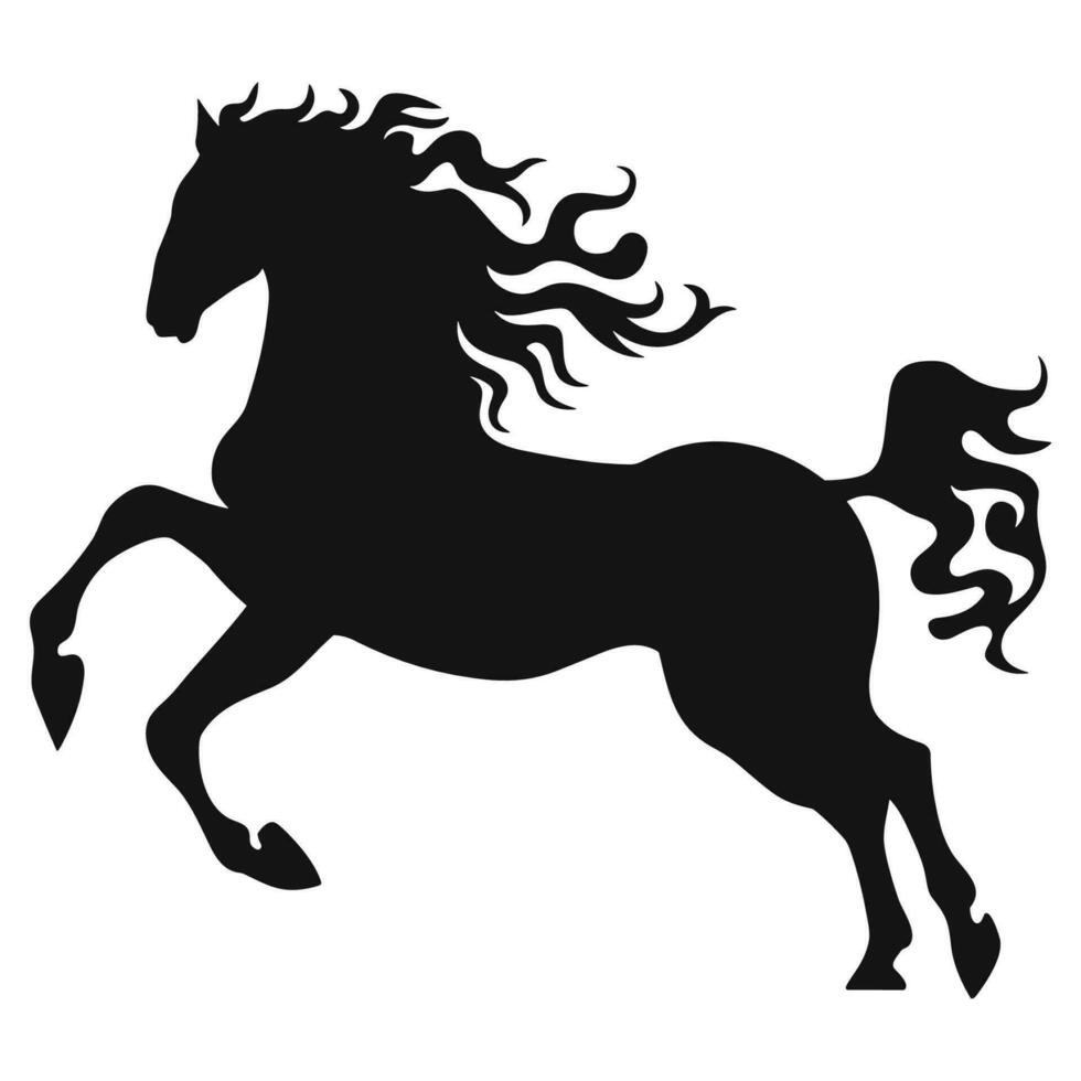 un caballo silueta vector aislado en un blanco fondo, un Moviente caballo silueta clipart