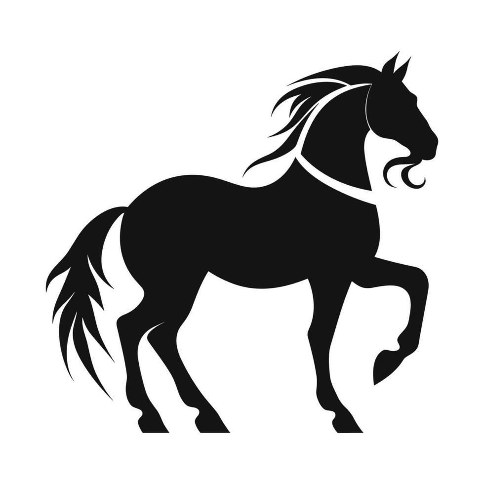 un caballo silueta vector aislado en un blanco fondo, un Moviente caballo silueta clipart