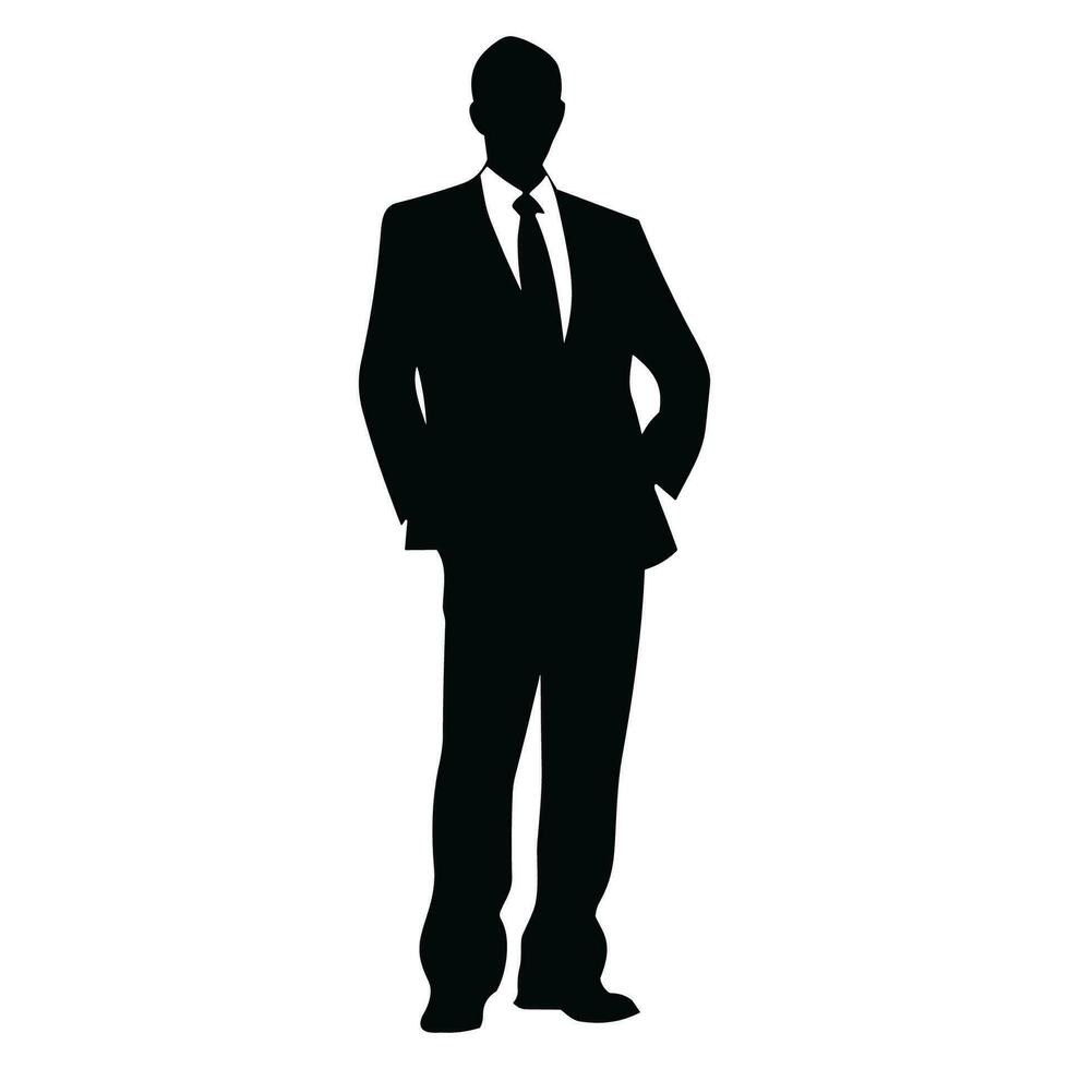 A Businessman vector Silhouette, A Man vector isolated on a white background, A Corporate person Black vector