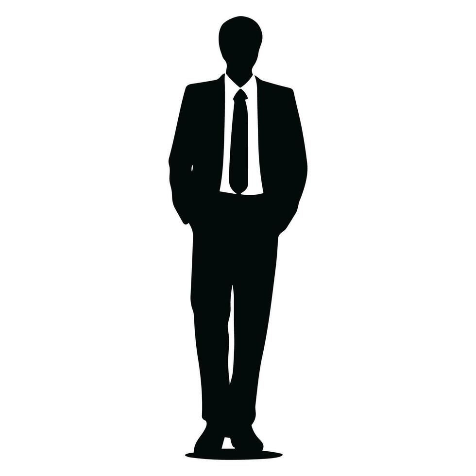 A Businessman vector Silhouette, A Man vector isolated on a white background, A Corporate person Black vector