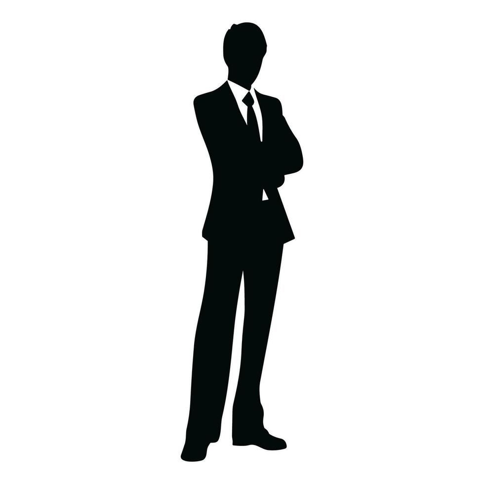 A Businessman vector Silhouette, A Man vector isolated on a white background, A Corporate person Black vector