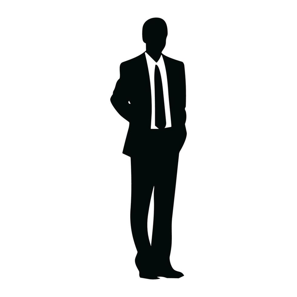A Businessman vector Silhouette, A Man vector isolated on a white background, A Corporate person Black vector