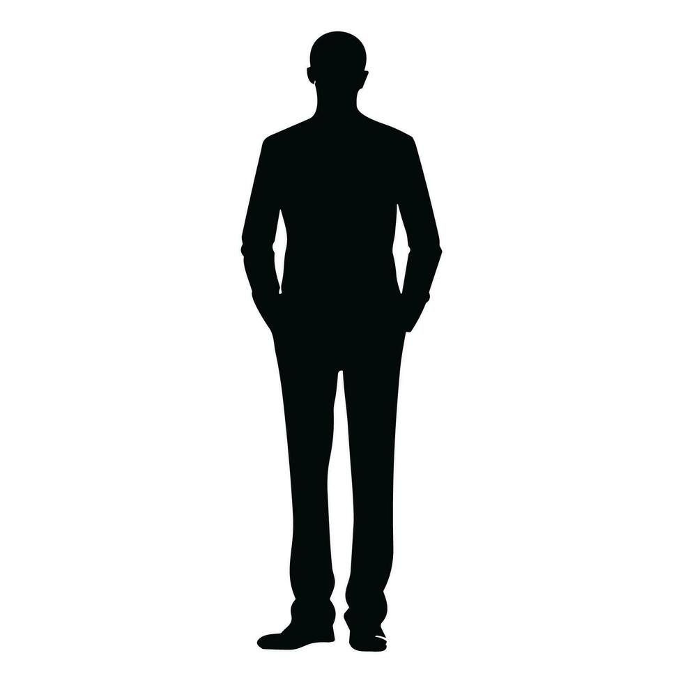 A Businessman vector Silhouette, A Man vector isolated on a white background, A Corporate person Black vector