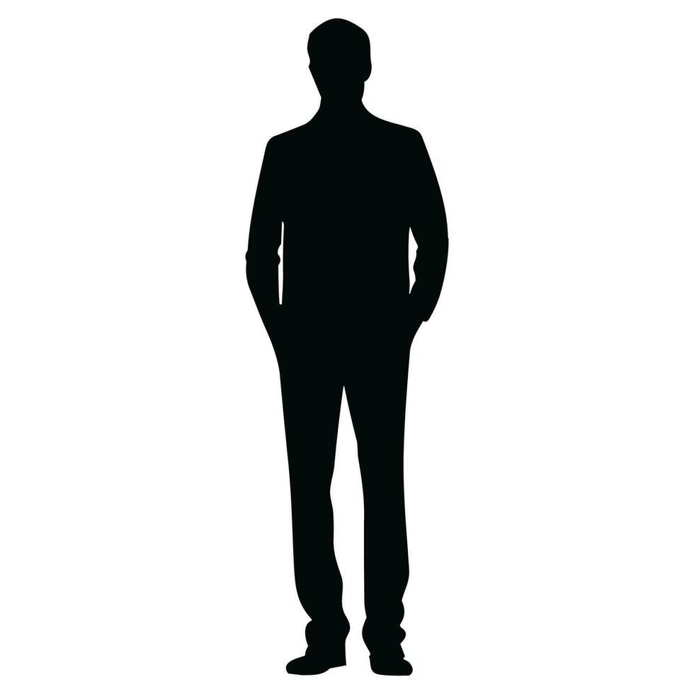 A Businessman vector Silhouette, A Man vector isolated on a white background, A Corporate person Black vector