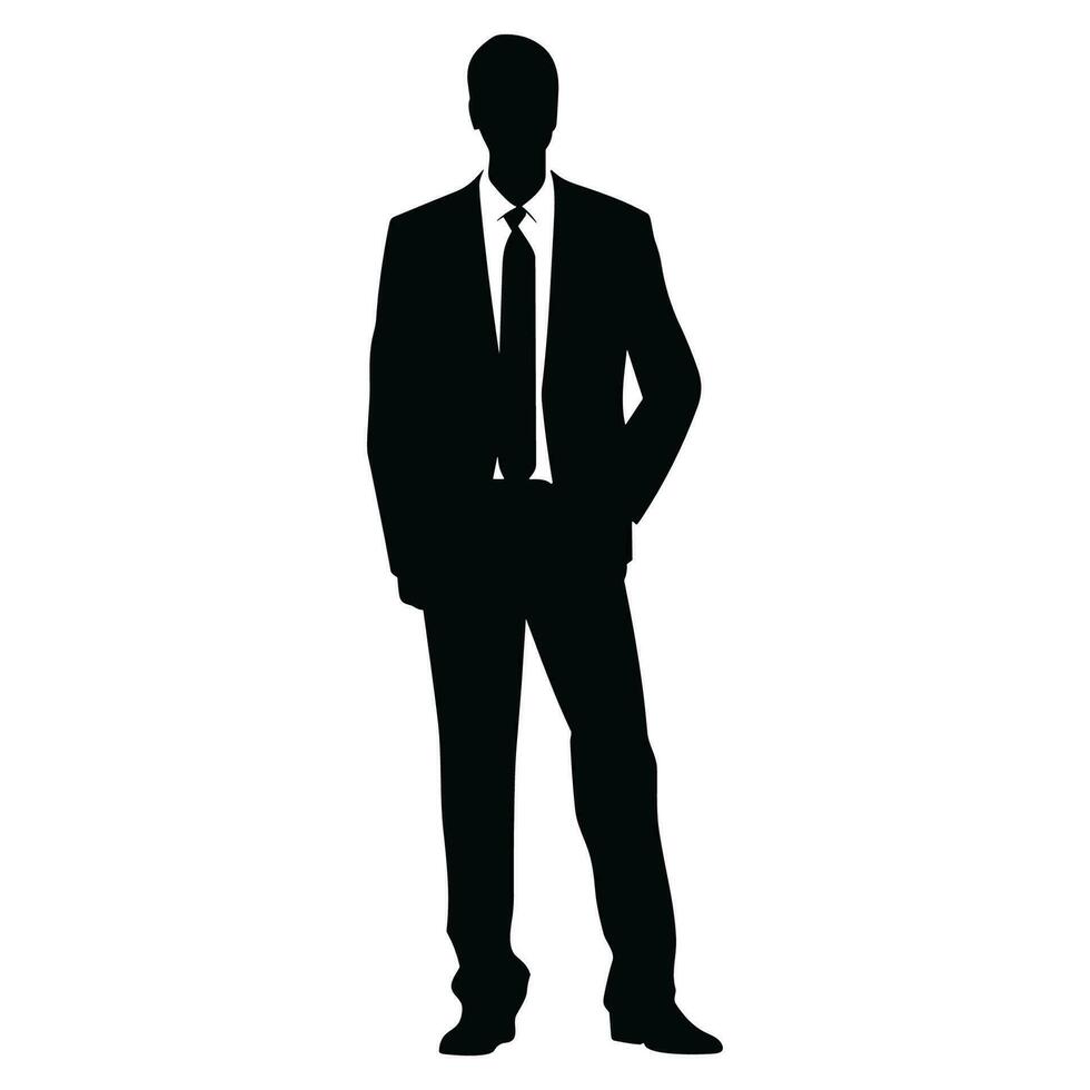 A Businessman vector Silhouette, A Man vector isolated on a white background, A Corporate person Black vector