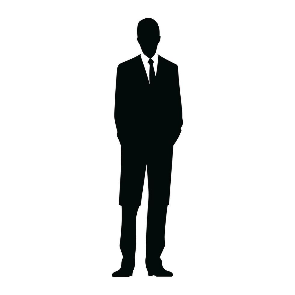 un empresario vector silueta, un hombre vector aislado en un blanco fondo, un corporativo persona negro vector