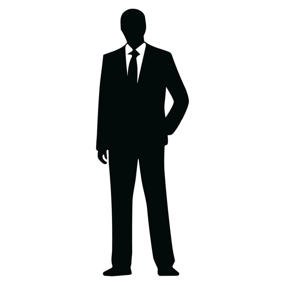 un empresario vector silueta, un hombre vector aislado en un blanco fondo, un corporativo persona negro vector