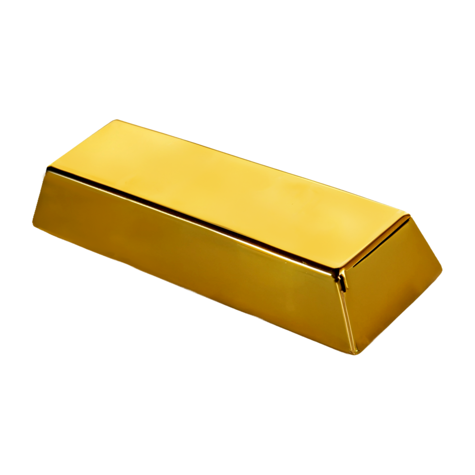 Gold bar isolated on a transparent background.  Generative AI png