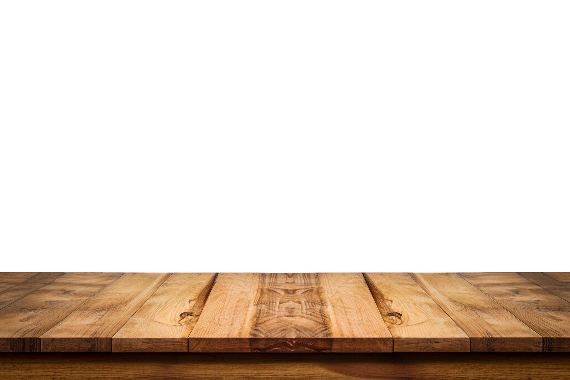 Table top view png isolated on a transparent background. Empty table