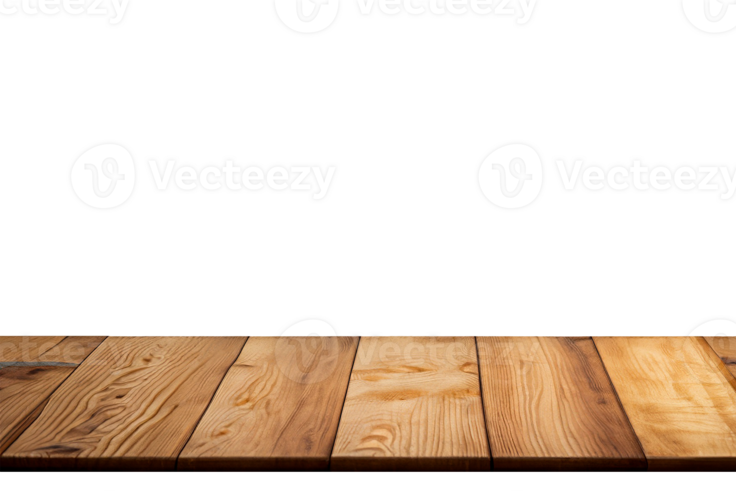 Wooden empty table top view isolated on a transparent background. Generative AI png