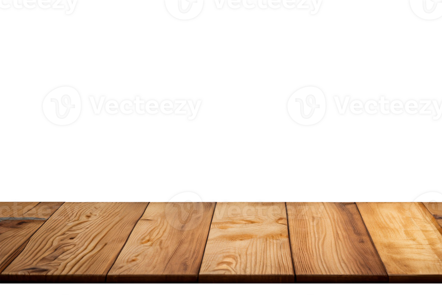 de madera vacío mesa parte superior ver aislado en un transparente antecedentes. generativo ai png