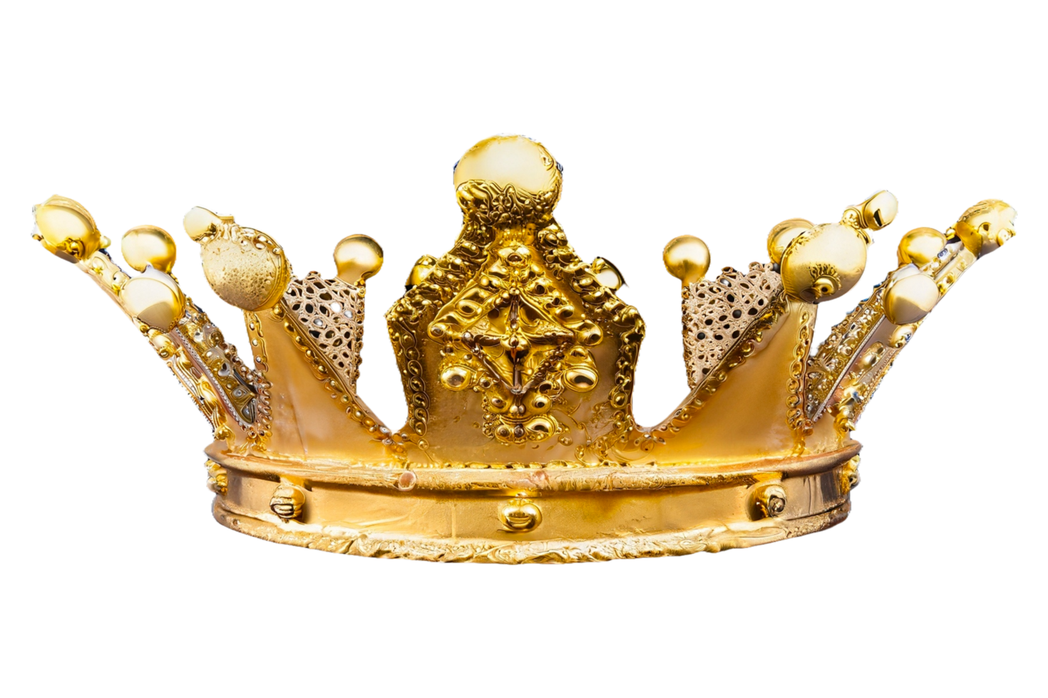 luxury Golden King Crown Isolated on a Transparent Background. Generative AI png
