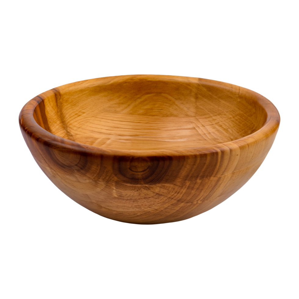Wooden bowl isolated on a transparent background Generative AI png