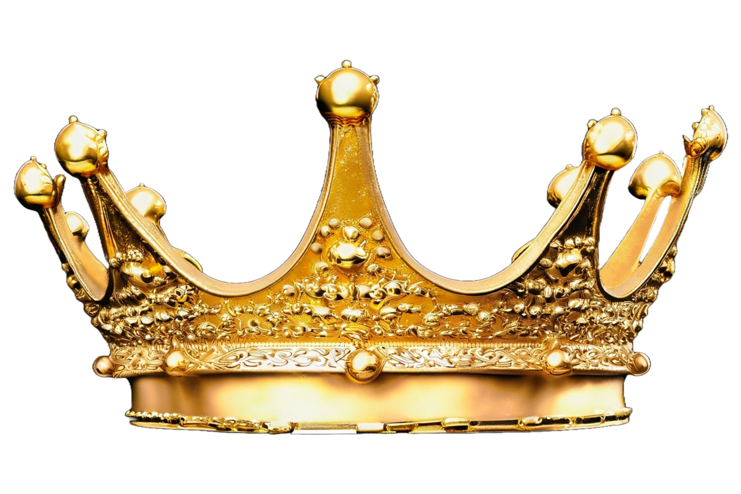 luxury Golden King Crown Isolated on a Transparent Background. Generative AI png