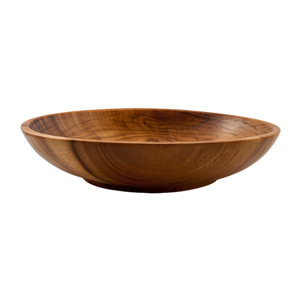 Wooden bowl isolated on a transparent background Generative AI png