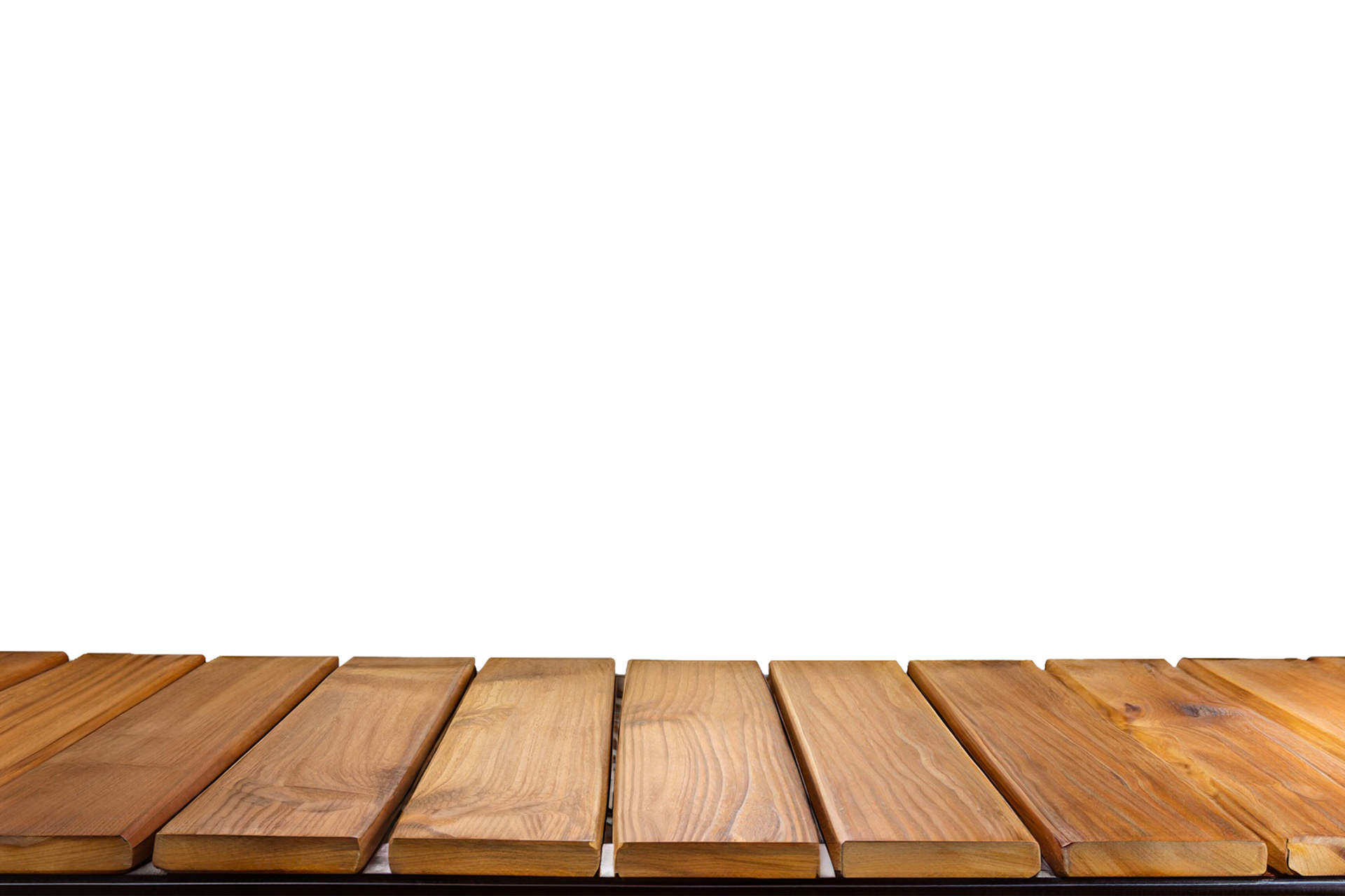 Table top view png isolated on a transparent background. Empty table