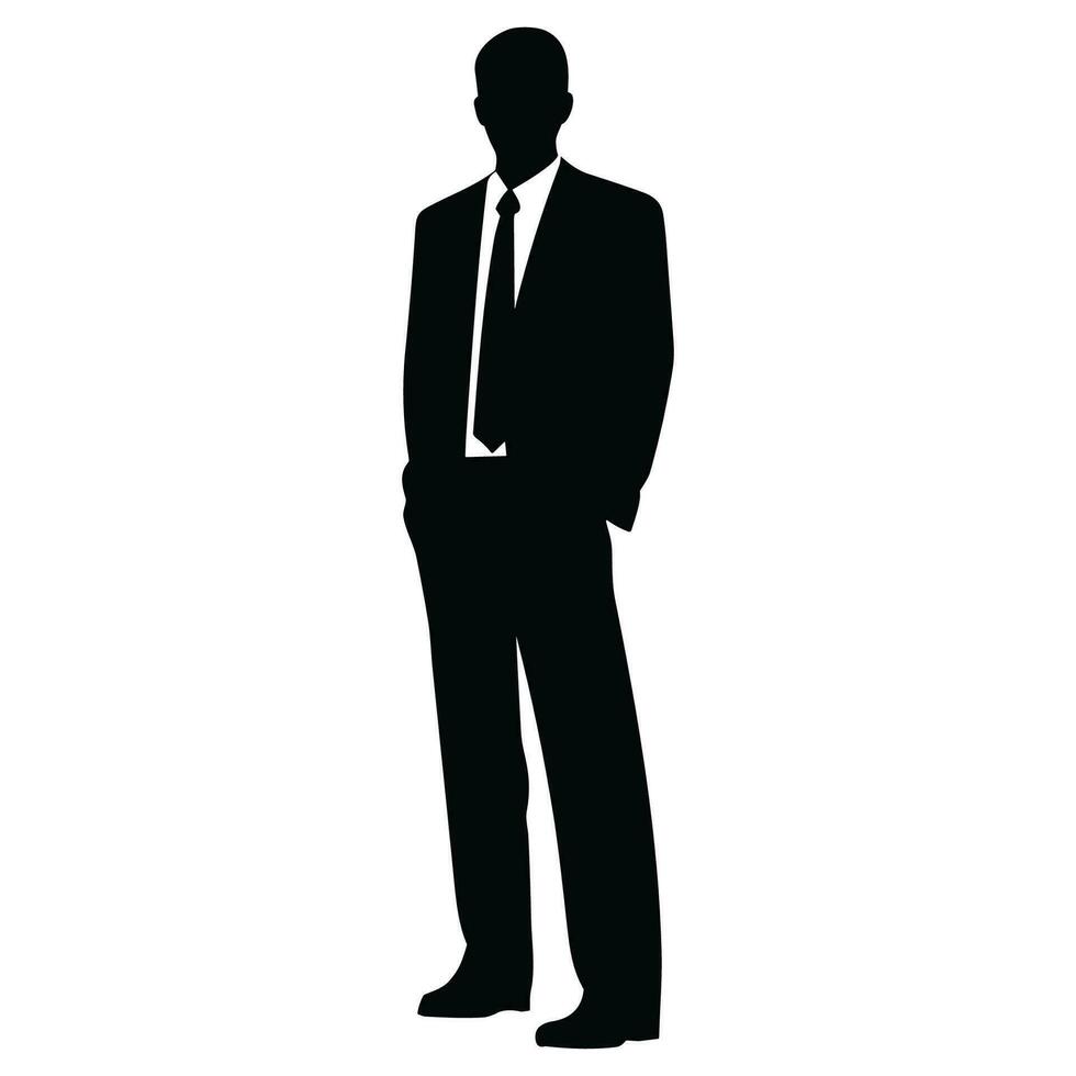 A Businessman vector Silhouette, A Man vector isolated on a white background, A Corporate person Black vector