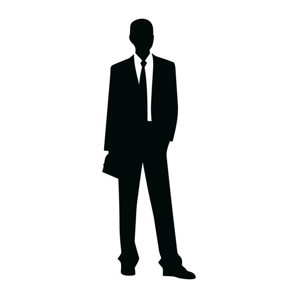 A Businessman vector Silhouette, A Man vector isolated on a white background, A Corporate person Black vector