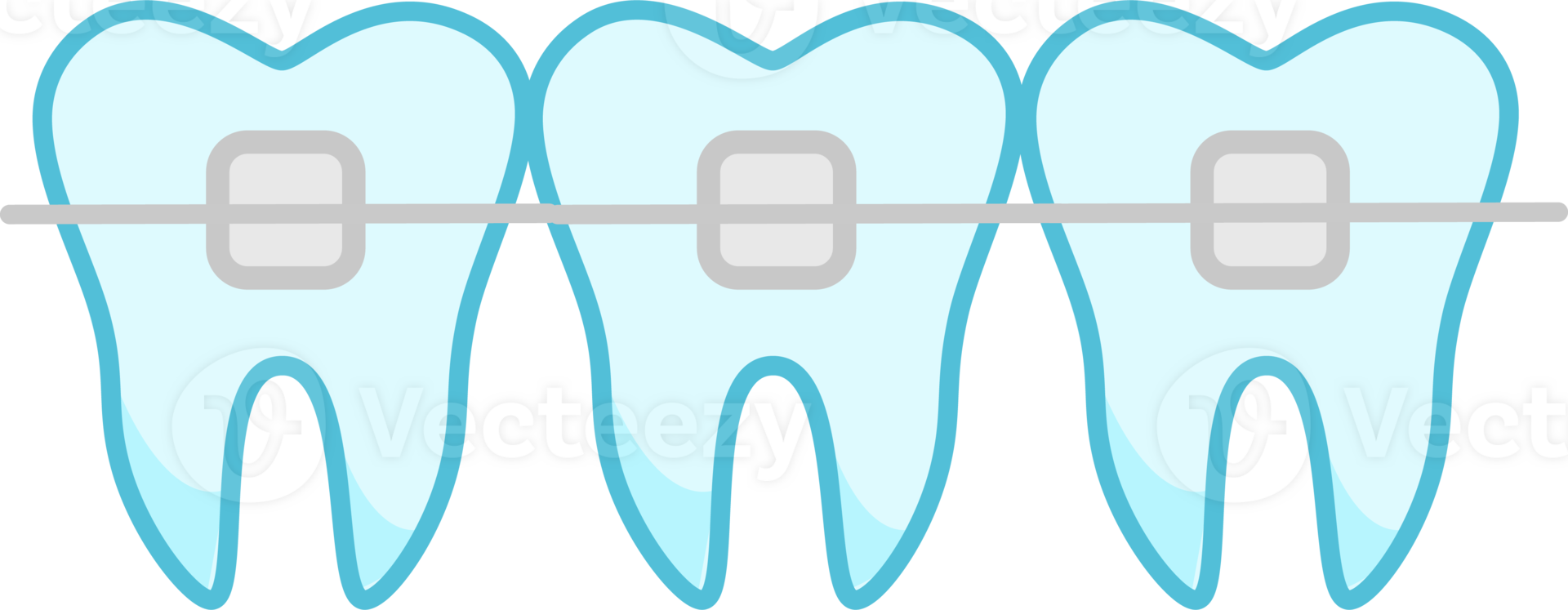 Icon colored tooth braces. Teeth braces Style line. PNG, transparency
