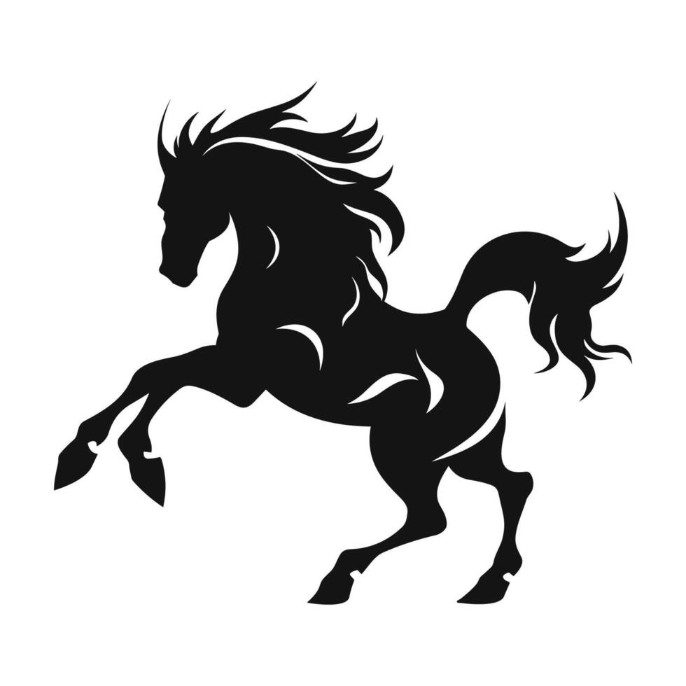 A Moving Horse silhouette free, A Horse Silhouette Vector isolated on a white Background