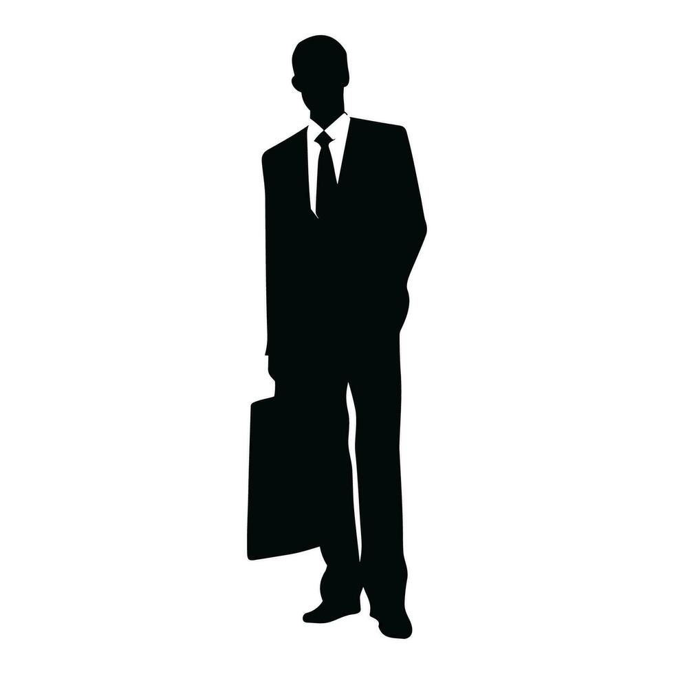 un empresario silueta vector gratis, un hombre vector aislado en un blanco fondo, un corporativo persona negro vector