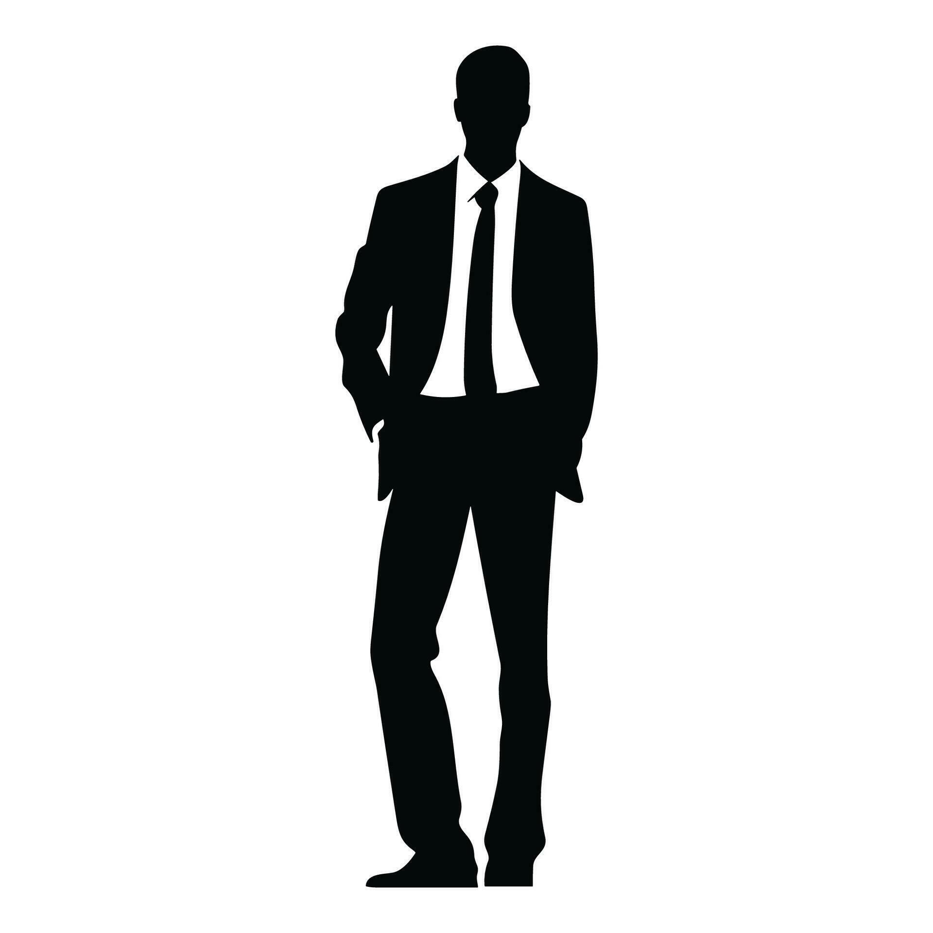 A Businessman Silhouette vector free, A Man vector isolated on a white ...