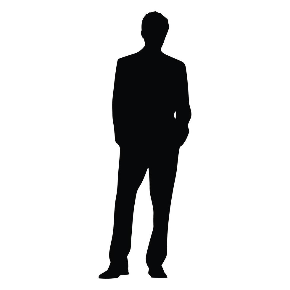 un empresario silueta vector gratis, un hombre vector aislado en un blanco fondo, un corporativo persona negro vector